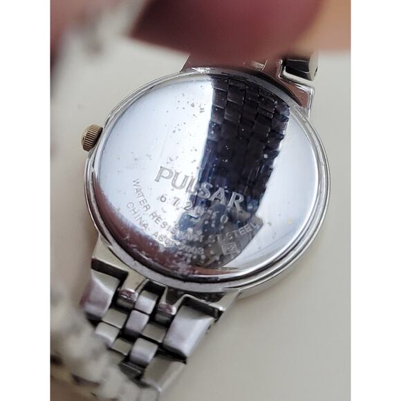 Pulsar Solar Womens Wristwatch Two Tone Silver Gold Stainless Steel AS01 672090 main image 14